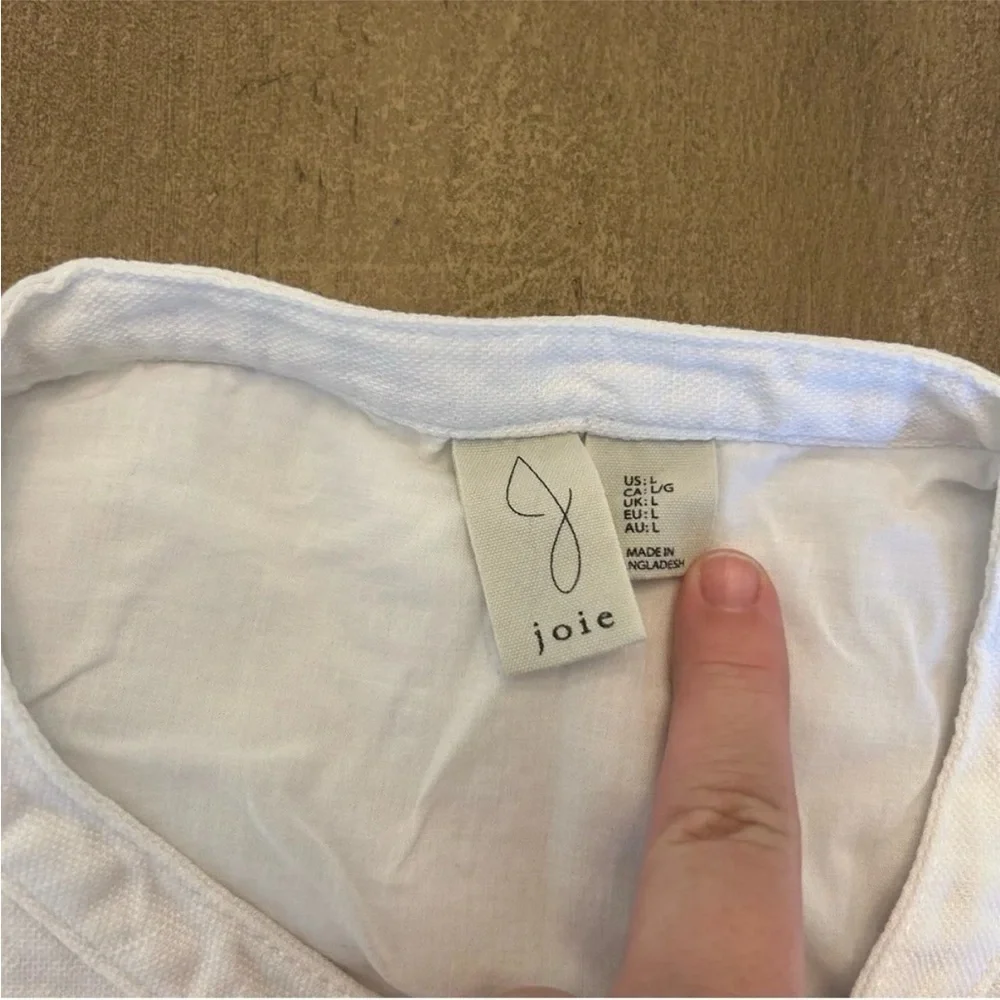 ⛱️🔥Joie - White Linen Lyocel Bomber Jacket - L